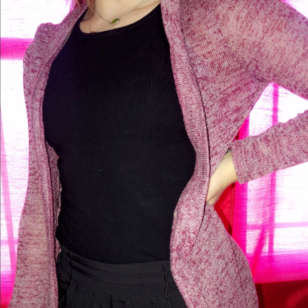 Purple knit cardigan